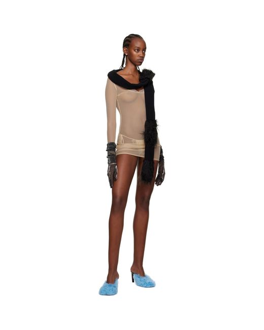 Vaillant Black Ssense Exclusive Tan Sheer Minidress