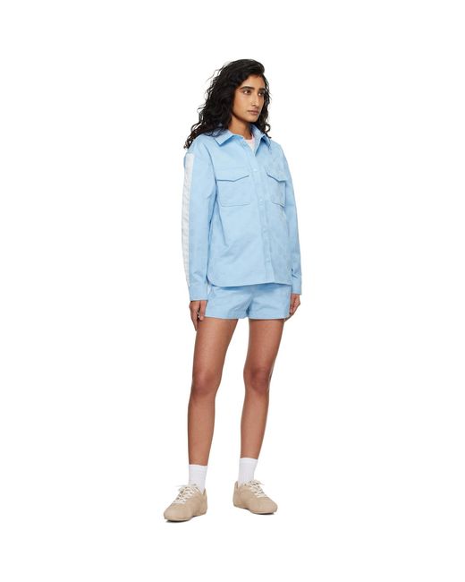Casablanca Blue Monogram Mini Shorts