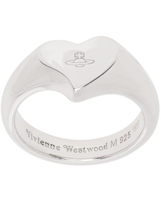 Vivienne Westwood White Silver Marybelle Ring for men