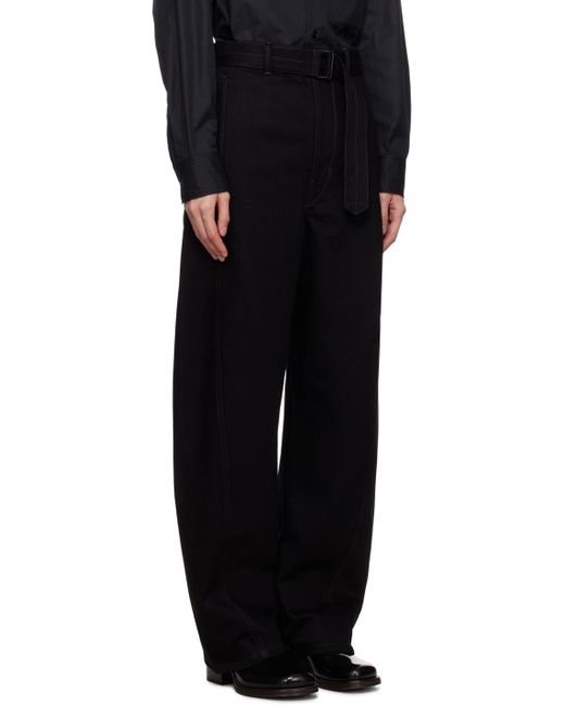 Lemaire Black Twisted Belted Jeans