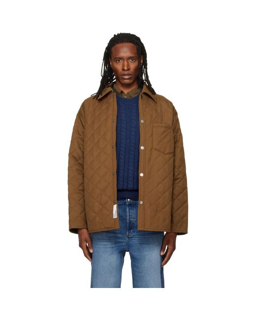 A.P.C. Brown Quilted Wool Jacket for men