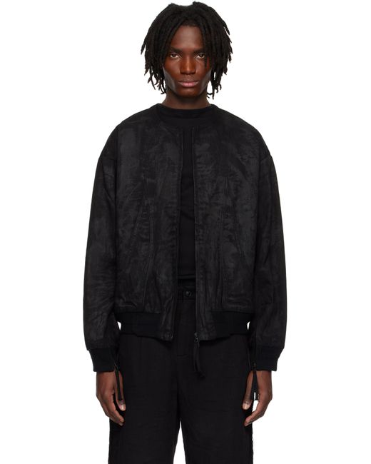 Professor.E Black Object-Faded Bomber Jacket for men