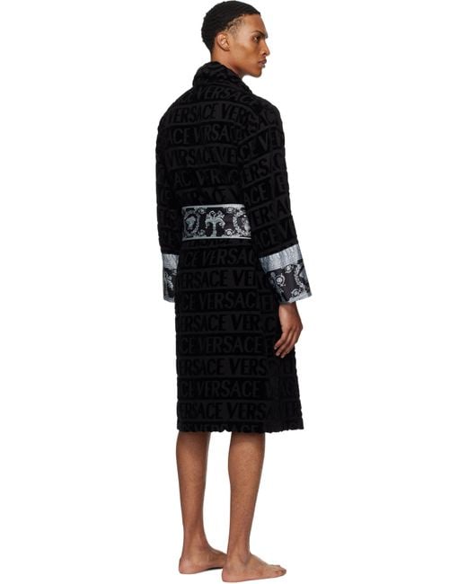 Versace Black 'I Heart Baroque' Bathrobe for men
