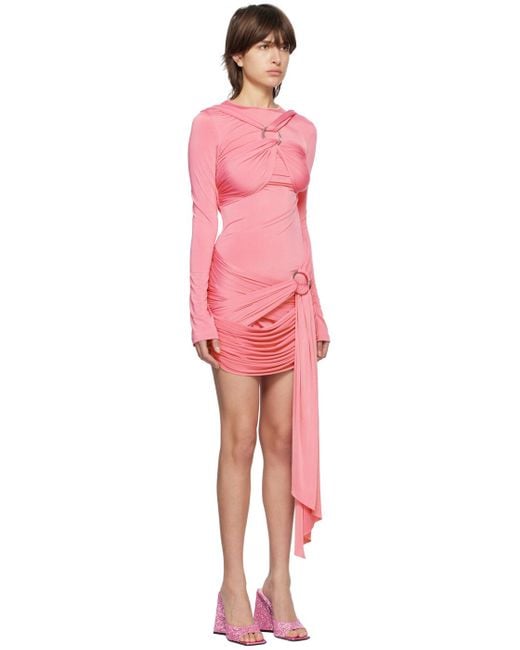 The Attico Red Pink Fran Minidress