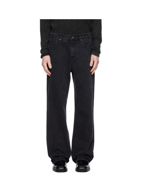 MMIC Black Gleam Trace Jeans for men