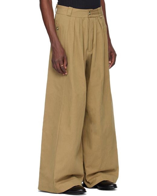 Willy Chavarria Natural Wide-Leg Trousers for men