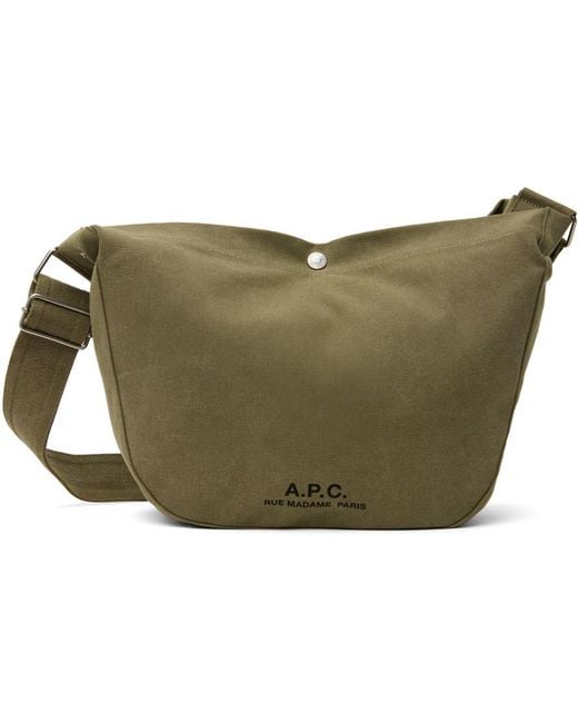 ショルダーバッグ A.P.C. Men Messenger Bags CODBMH62230JAA Green A.P.C. Khaki Journal Satchel Bag in Green for Men | Lyst