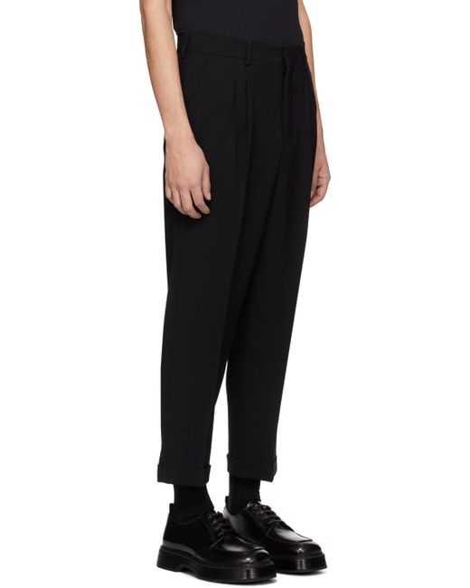 AMI Black Carrot-fit Trousers for men