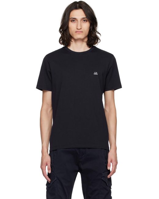 C P Company Black Patch T-Shirt for men