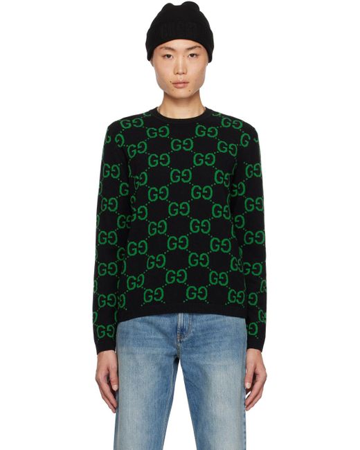 Gucci Black & Green gg Sweater for men