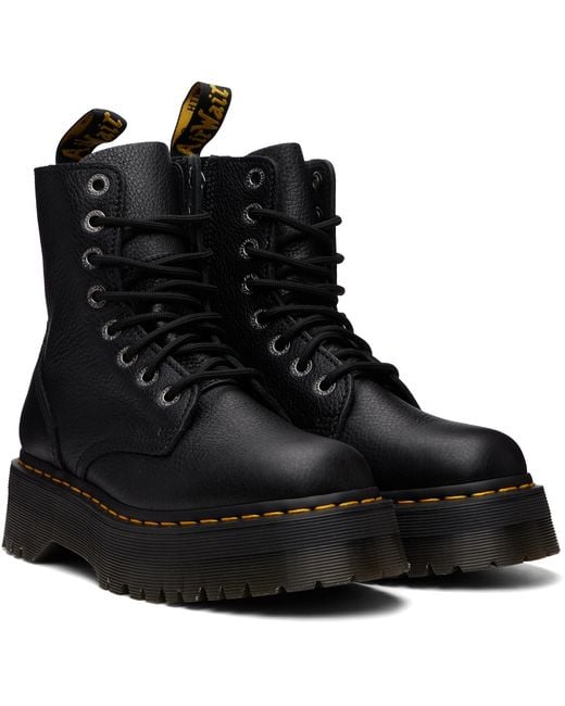 Dr. Martens Black Jadon Pisa Leather Platform Boots for men