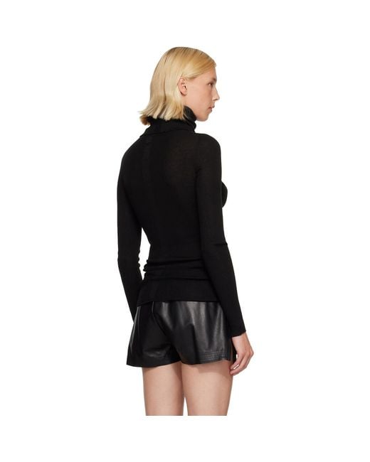 Rick Owens Black Tower Ls Tube Turtleneck