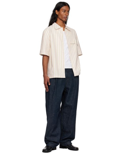 Maison Kitsuné White Off- Short Sleeve Overshirt for men