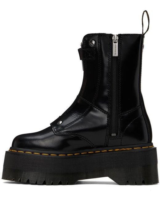 Dr. Martens Jetta Zipped Leather Platform Boots in White
