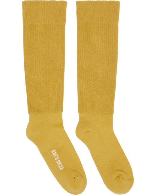 Rick Owens Yellow Thick Socks for men