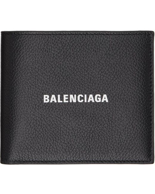 メンズ Balenciaga スクエア 二つ折り財布 Black