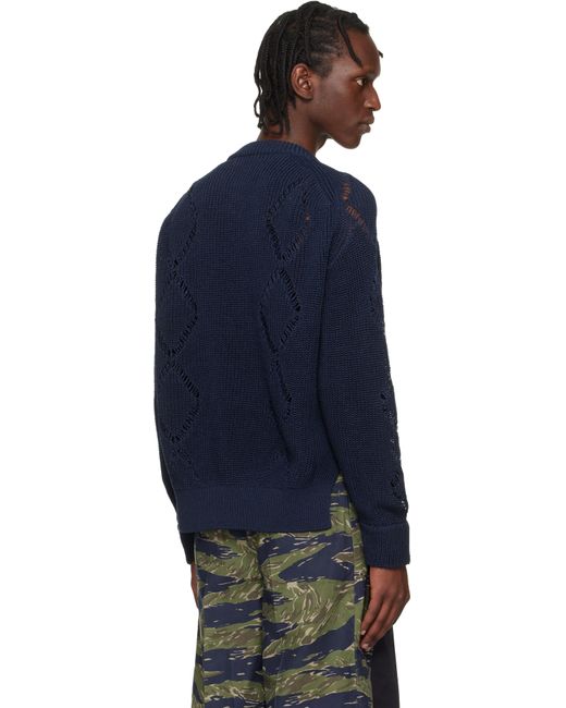 Toga Virilis Motif Knit Pullover Sweater in Blue for Men | Lyst