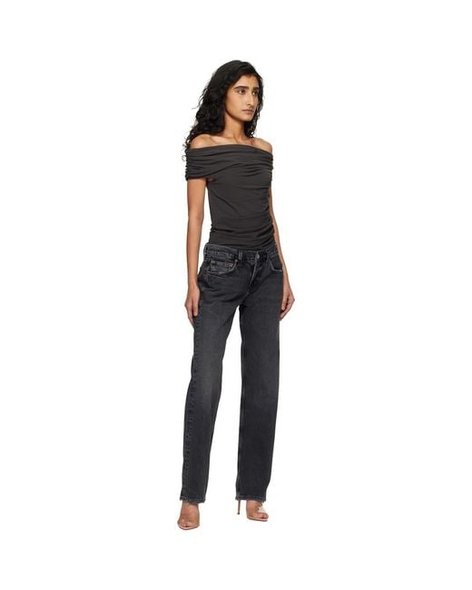 Agolde Black Low Rise Slim Jeans