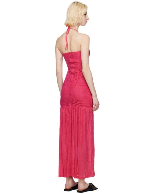 Ganni Red Ssense Exclusive Pink Maxi Dress