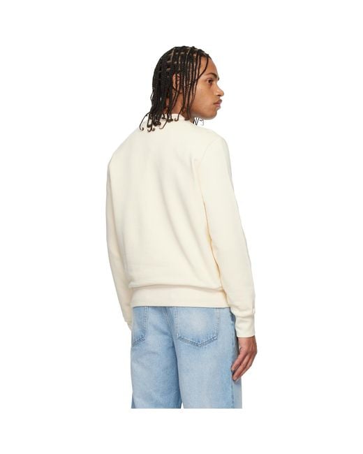 Moncler Multicolor Off- Cursive Logo Cotton Sweatshirt for men