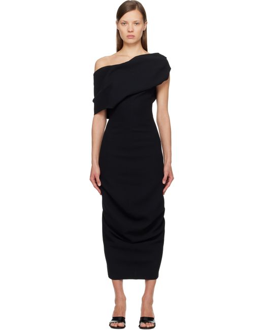 black mesh bodycon dress Ekaliy Women's Cape Sleeve Cowl Neck Ruched Mini A-Line Asymmetrical Lace Sleeves WK1Boost-US Size:6XXS