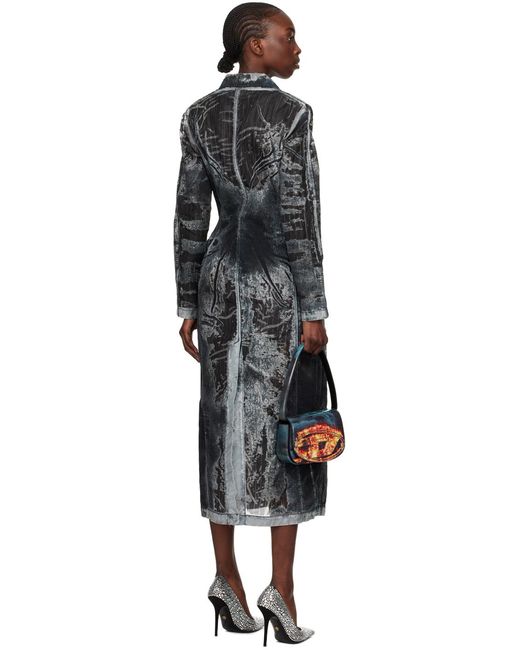 Manteau Pia-Fse noir et bleu en denim DIESEL en coloris Black