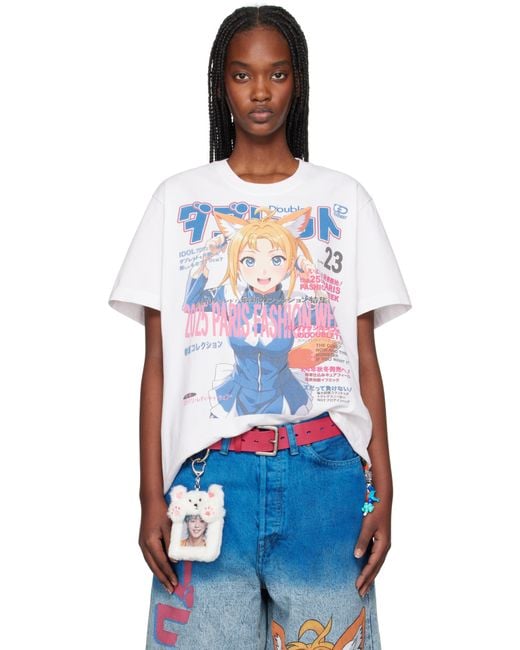 Doublet Blue Off- Anime Print T-Shirt