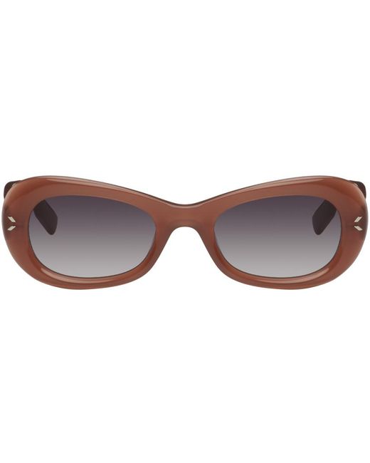 McQ Alexander McQueen Black Mcq Orange Oval Sunglasses for men