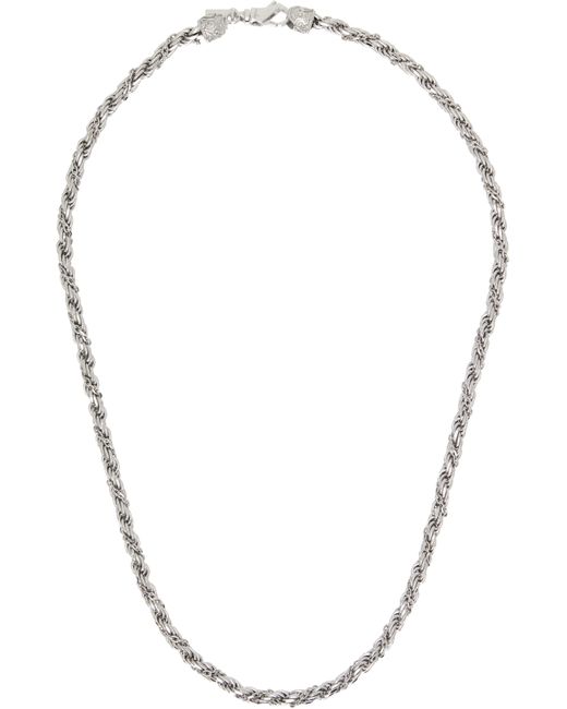 メンズ Emanuele Bicocchi シルバー Wrapped Rope Chain ネックレス Metallic