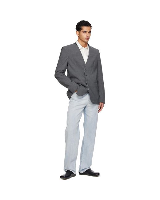 MM6 by Maison Margiela Black Collarless Blazer for men