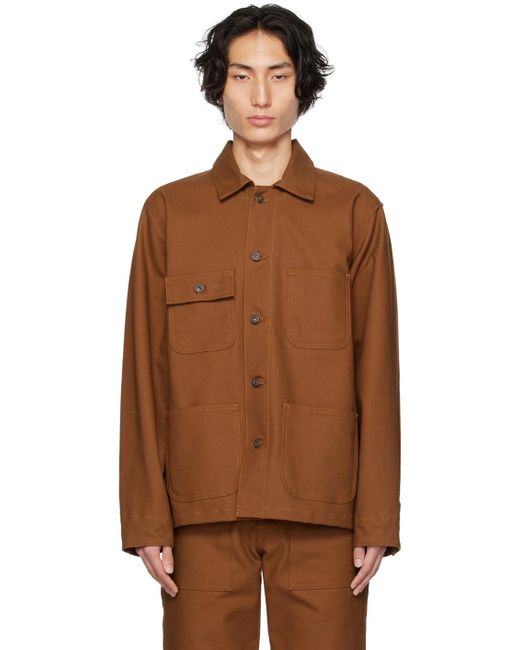Naked & Famous Brown Nakedfamous Denim Button Jacket for men