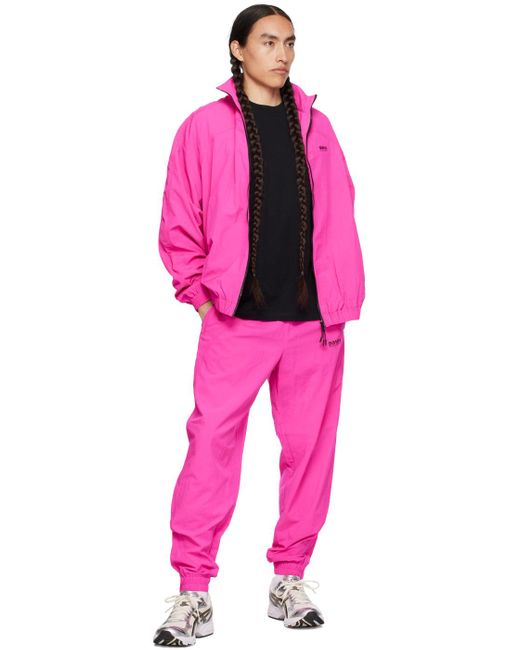 7 DAYS ACTIVE Pink Paneled Track Pants for men