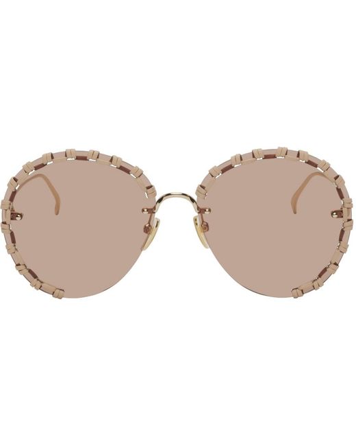 Chloé Black Gold Braided Sunglasses