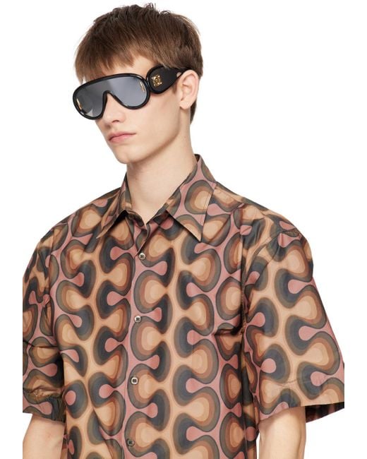 Loewe Black Khaki Rectangular Sunglasses for men