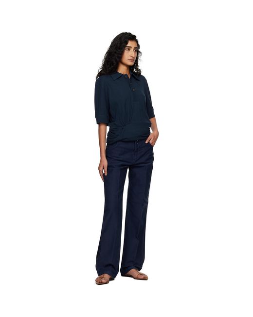 Victoria Beckham Blue Twist Polo