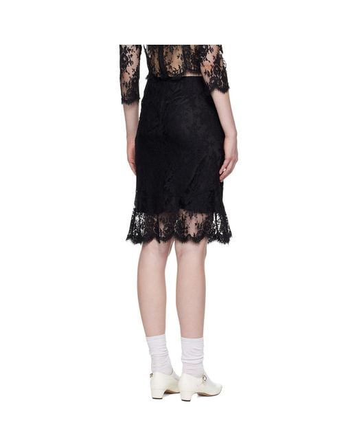 ShuShu/Tong Black Flared Midi Skirt