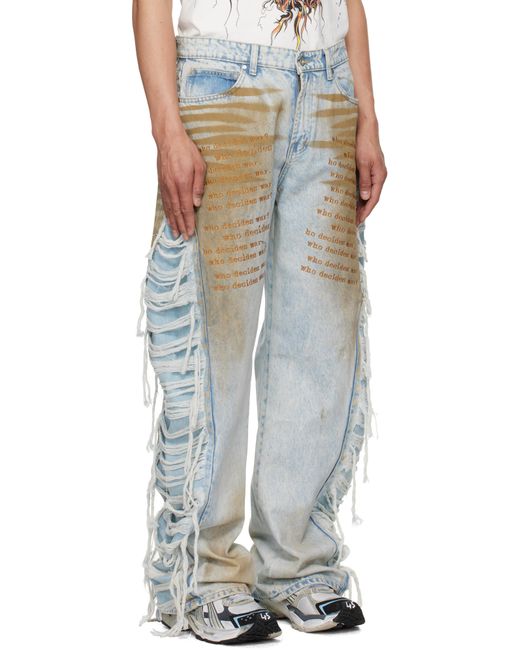 Who Decides War Multicolor Mechanic Ultra Flare Jeans for men