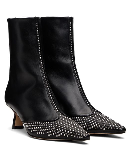 Aeyde Black Sila Mini Stud Leather Boots