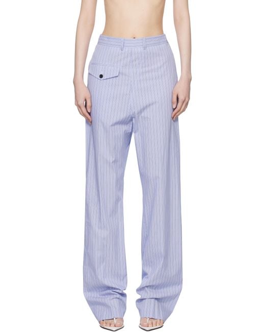 Pushbutton Blue Stripe Front Pocket Lounge Pants