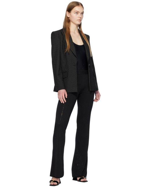 Versace Black Pinstripe Blazer