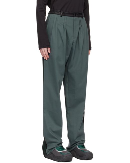 Pantalon ugo vert à garnitures à rayures Kiko Kostadinov pour homme en coloris Black