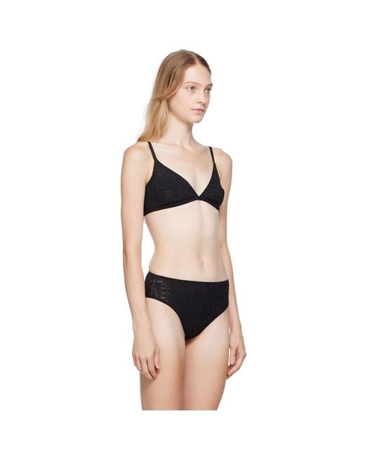 Versace Black Semi-sheer Bra