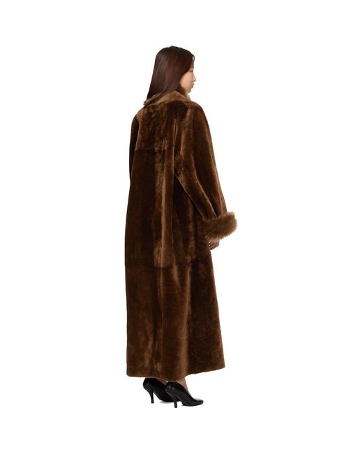 Nour Hammour Brown Sima Shearling Coat