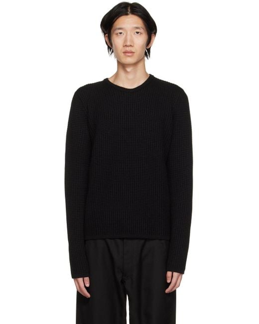 Engineered Garments Wool Black Crewneck Sweater for Men | Lyst