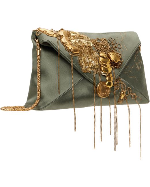 Dries Van Noten グリーン スモール エンベロープクラッチ Green