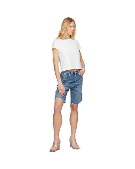 Agolde Blue 90's Denim Shorts