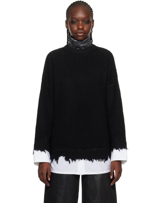 MM6 by Maison Martin Margiela Black Layered Sweater