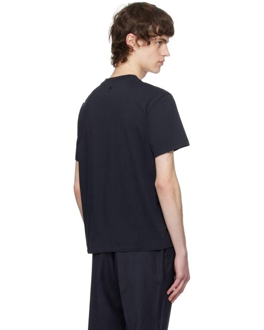 AMI Blue Cotton Ami De Coeur T-Shirt for men