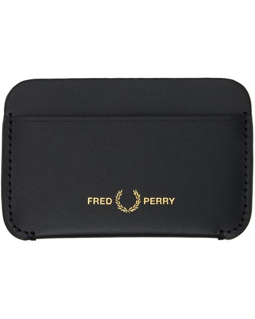 Fred Perry Black Stamp Card Holder for men