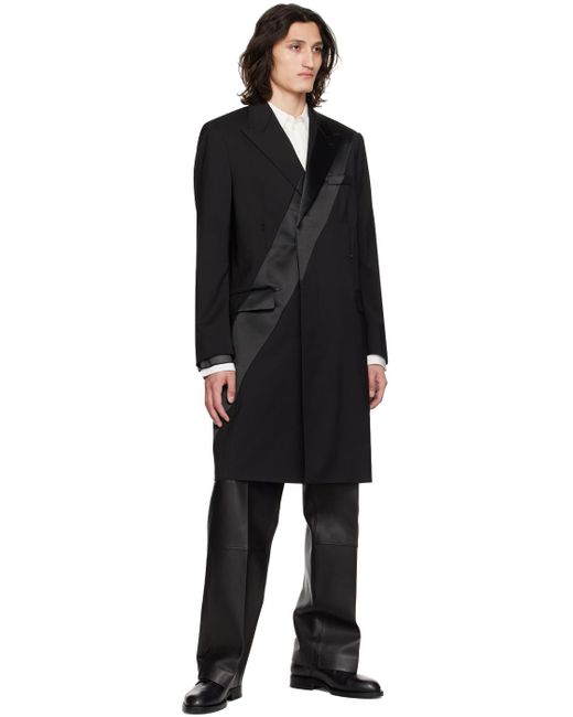 Pantalon plissé noir en cuir Helmut Lang pour homme en coloris Black